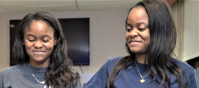 MS-4 students in student lounge